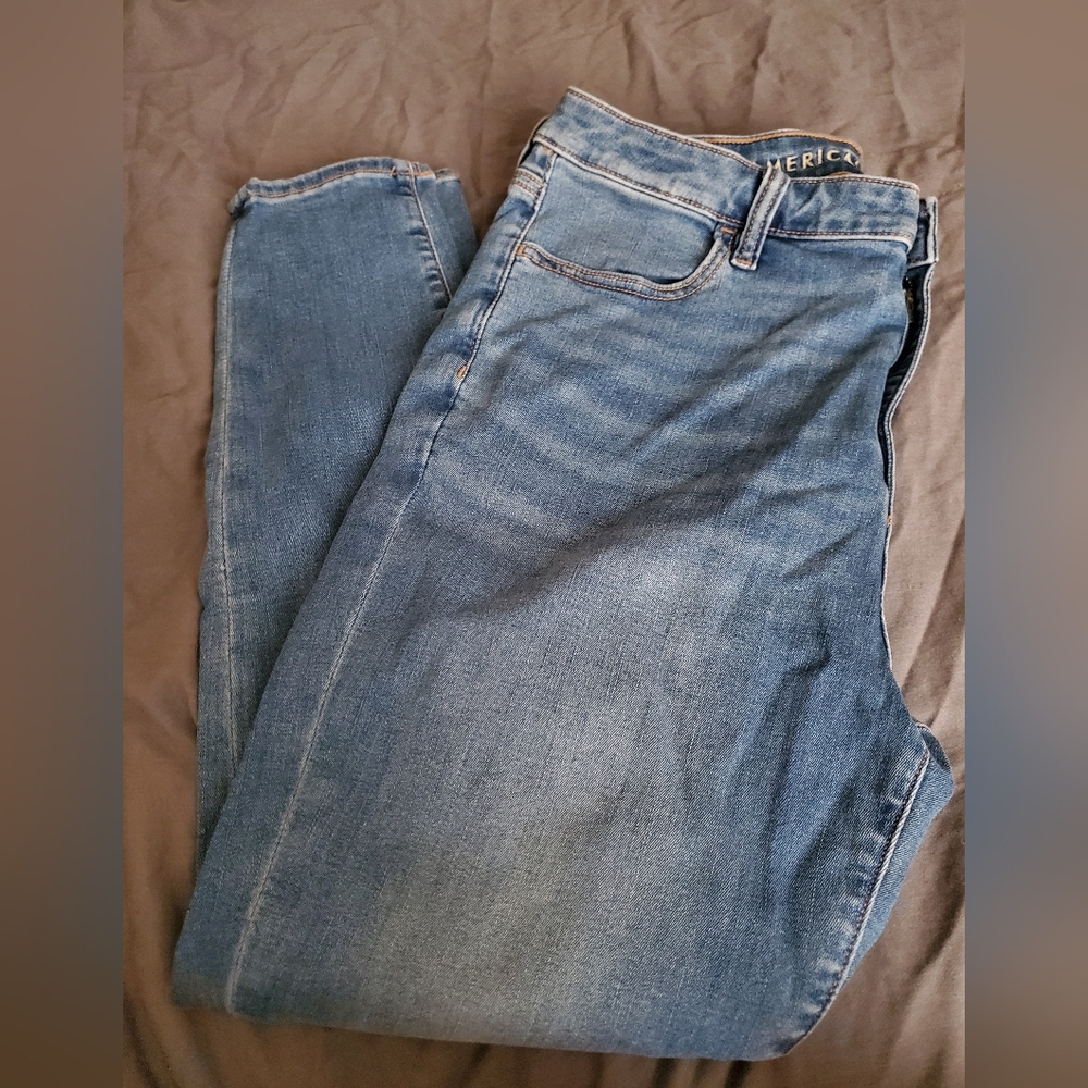 NWOT American Eagle High-Waisted Jeggings 14 Short Medium Vintage